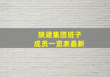 陕建集团班子成员一览表最新