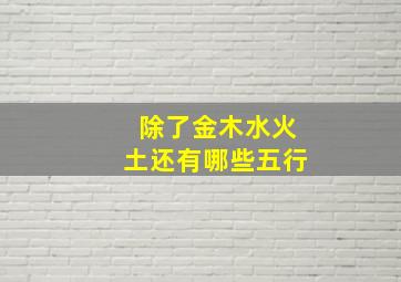 除了金木水火土还有哪些五行