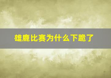 雄鹿比赛为什么下跪了