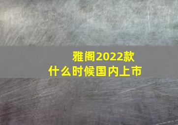 雅阁2022款什么时候国内上市