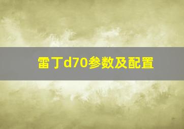 雷丁d70参数及配置