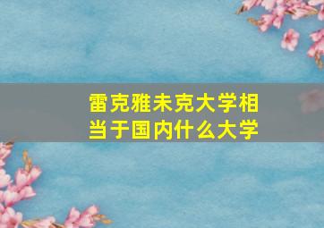 雷克雅未克大学相当于国内什么大学