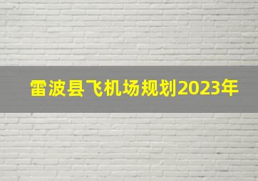 雷波县飞机场规划2023年