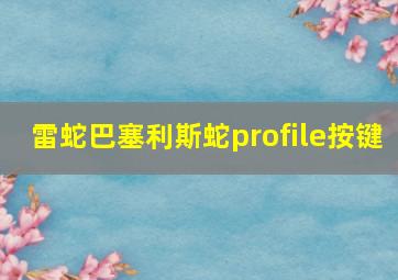 雷蛇巴塞利斯蛇profile按键