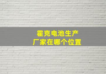 霍克电池生产厂家在哪个位置