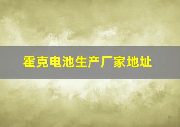 霍克电池生产厂家地址