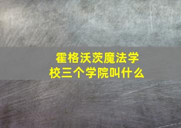 霍格沃茨魔法学校三个学院叫什么