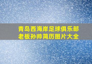 青岛西海岸足球俱乐部老板孙帅简历图片大全