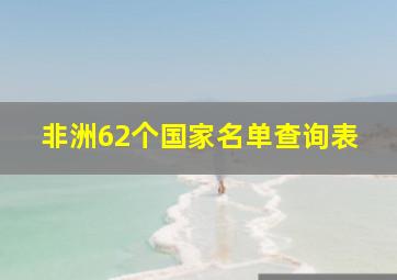 非洲62个国家名单查询表