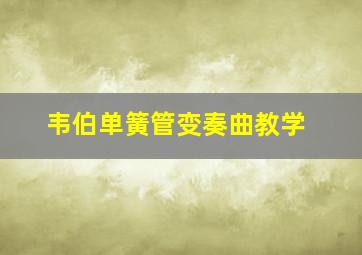 韦伯单簧管变奏曲教学