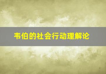 韦伯的社会行动理解论