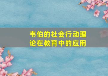 韦伯的社会行动理论在教育中的应用