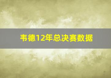 韦德12年总决赛数据