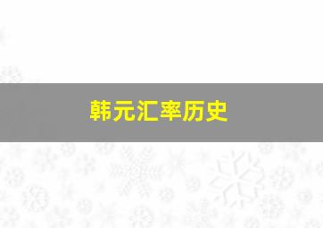 韩元汇率历史