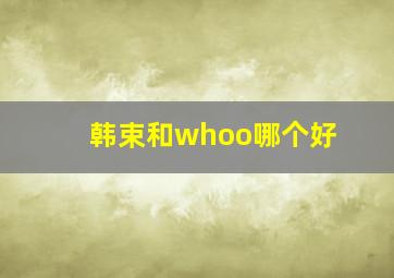 韩束和whoo哪个好