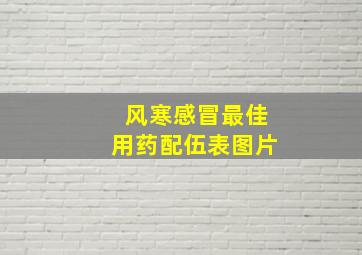 风寒感冒最佳用药配伍表图片