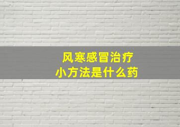 风寒感冒治疗小方法是什么药