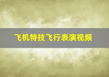 飞机特技飞行表演视频