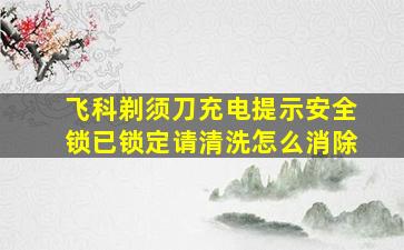 飞科剃须刀充电提示安全锁已锁定请清洗怎么消除