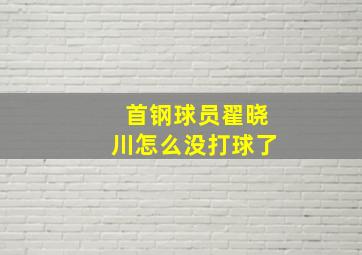 首钢球员翟晓川怎么没打球了