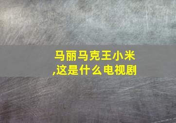 马丽马克王小米,这是什么电视剧