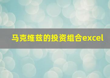 马克维兹的投资组合excel