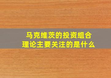 马克维茨的投资组合理论主要关注的是什么