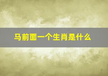 马前面一个生肖是什么