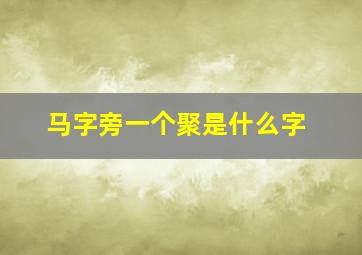 马字旁一个聚是什么字