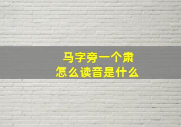 马字旁一个肃怎么读音是什么