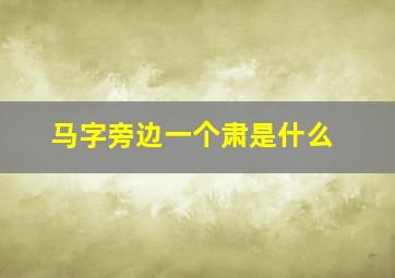 马字旁边一个肃是什么