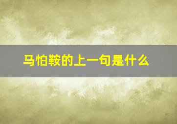 马怕鞍的上一句是什么