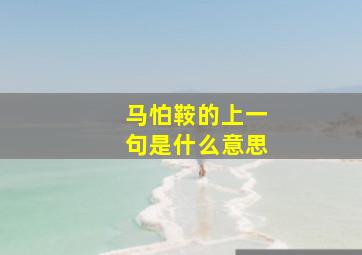 马怕鞍的上一句是什么意思