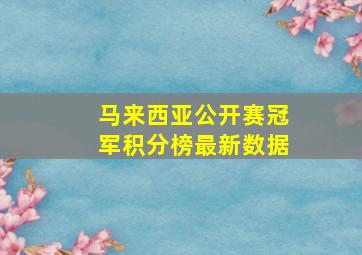 马来西亚公开赛冠军积分榜最新数据