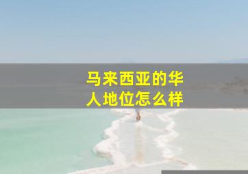 马来西亚的华人地位怎么样