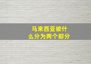 马来西亚被什么分为两个部分