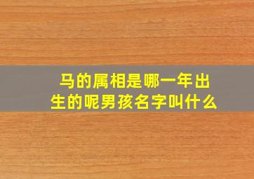 马的属相是哪一年出生的呢男孩名字叫什么