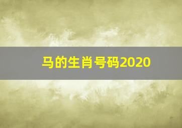 马的生肖号码2020