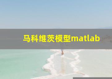 马科维茨模型matlab