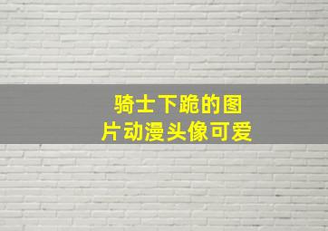 骑士下跪的图片动漫头像可爱