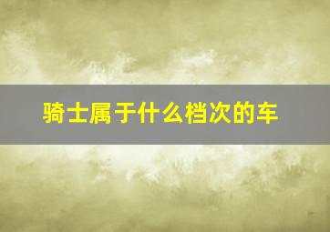 骑士属于什么档次的车