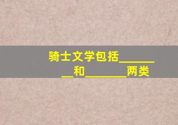 骑士文学包括________和_______两类