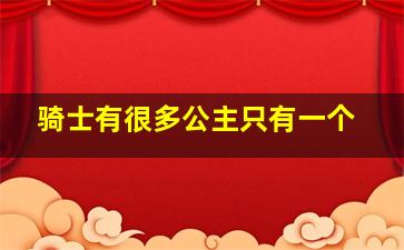 骑士有很多公主只有一个