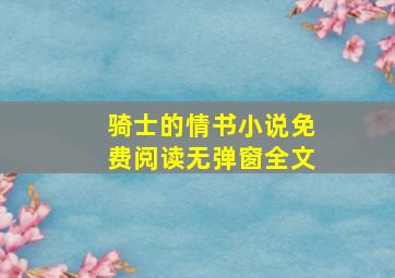 骑士的情书小说免费阅读无弹窗全文