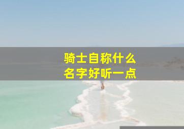 骑士自称什么名字好听一点