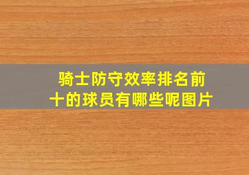 骑士防守效率排名前十的球员有哪些呢图片