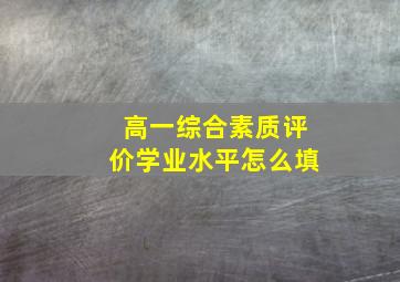 高一综合素质评价学业水平怎么填