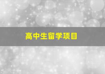 高中生留学项目