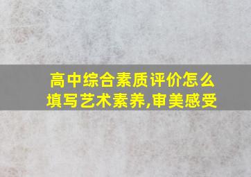 高中综合素质评价怎么填写艺术素养,审美感受