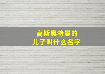 高斯奥特曼的儿子叫什么名字